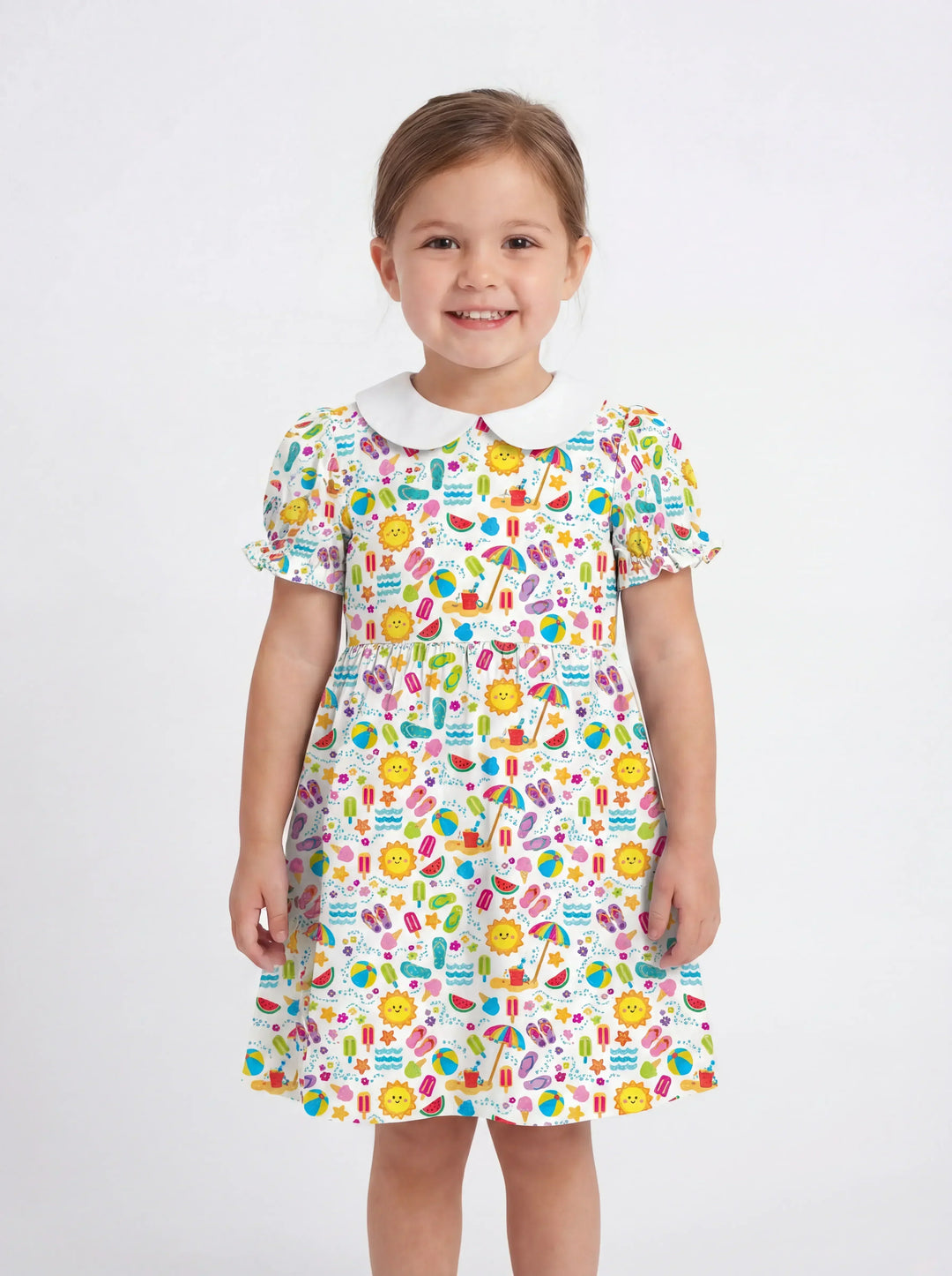 Sunshine Splash Party Bambus-Peter-Pan-Kleid