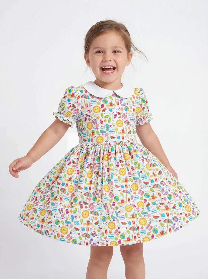 Sunshine Splash Party Bambus-Peter-Pan-Kleid
