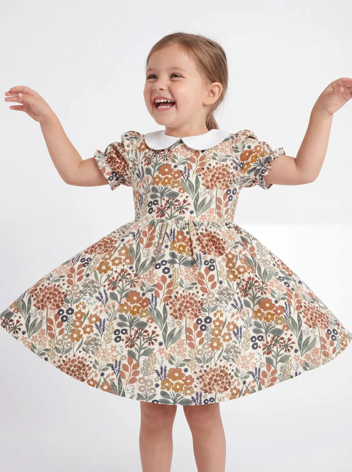Autumn Meadow Botanicals Bamboo Peter Pan Collar Dress