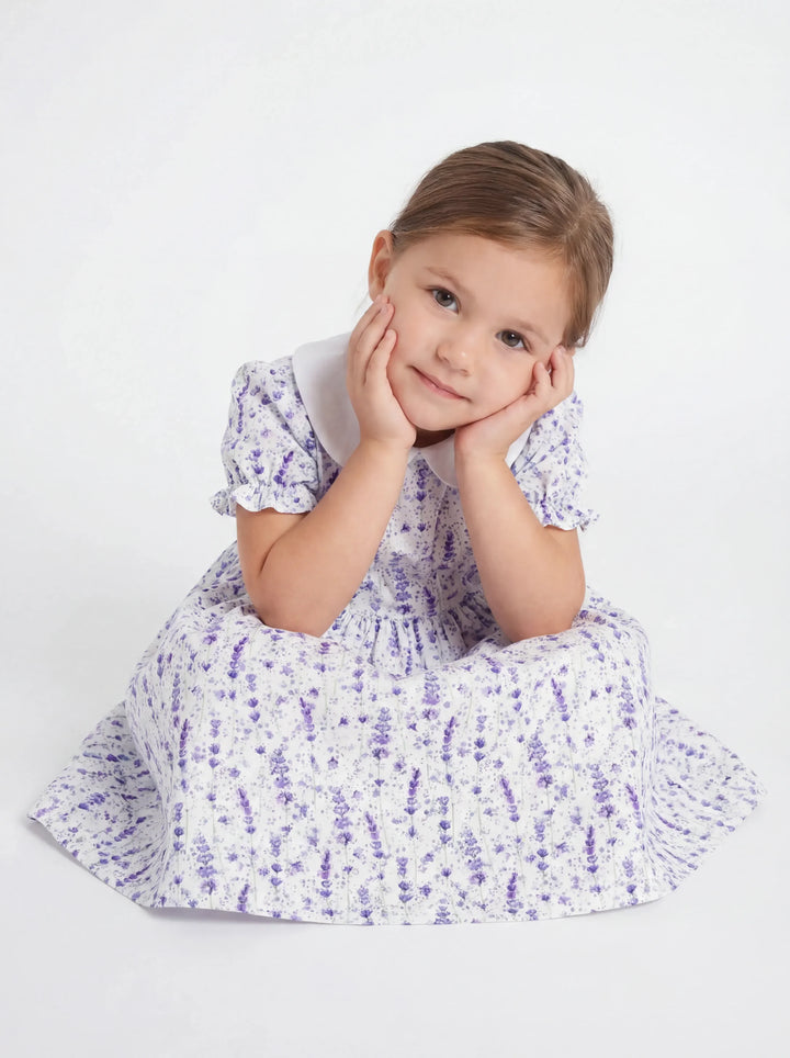 Lavender Meadow Whisper Bamboo Peter Pan Collar Dress