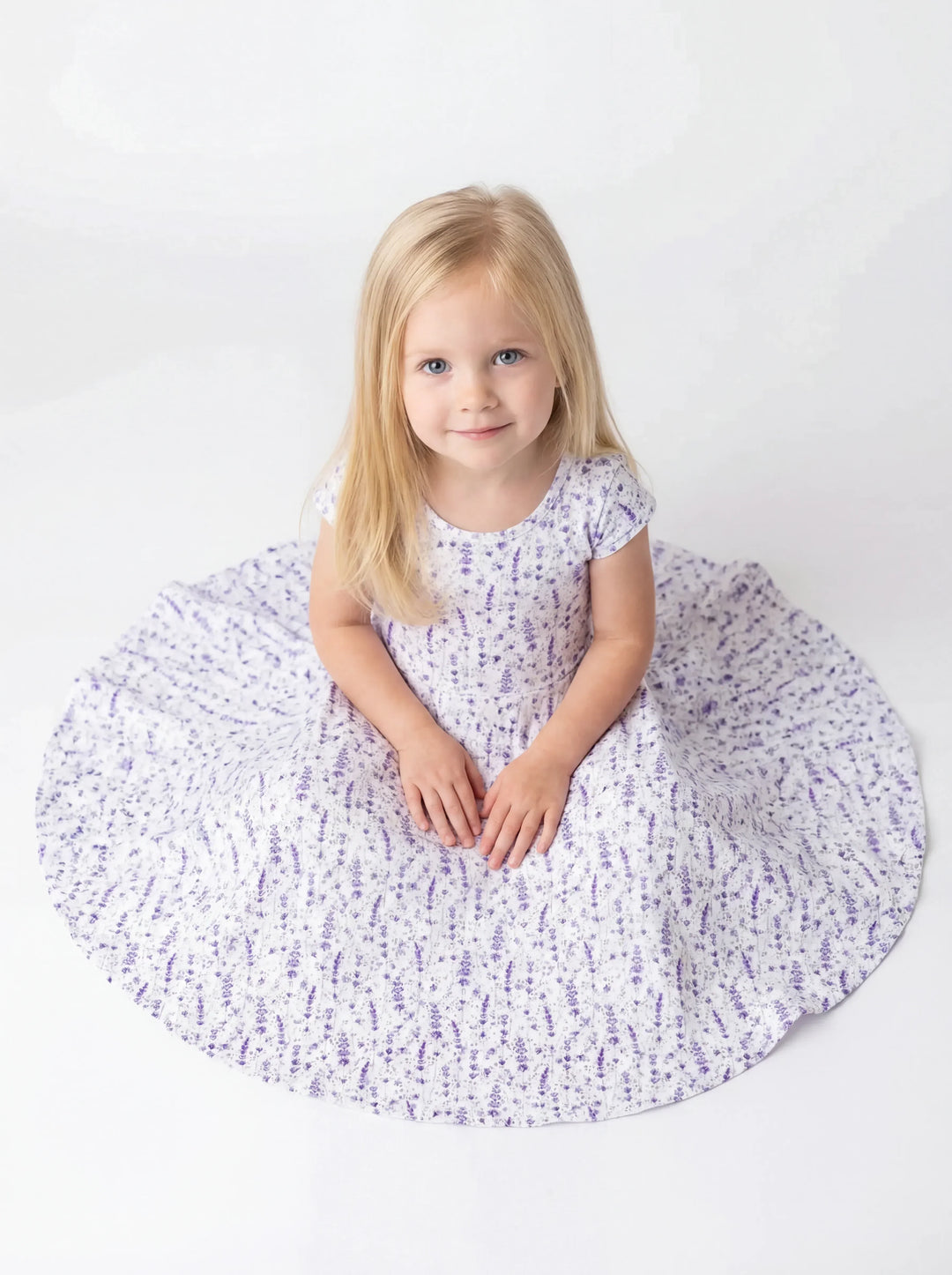 Lavender Meadow Whisper Bamboo Twirl Dress