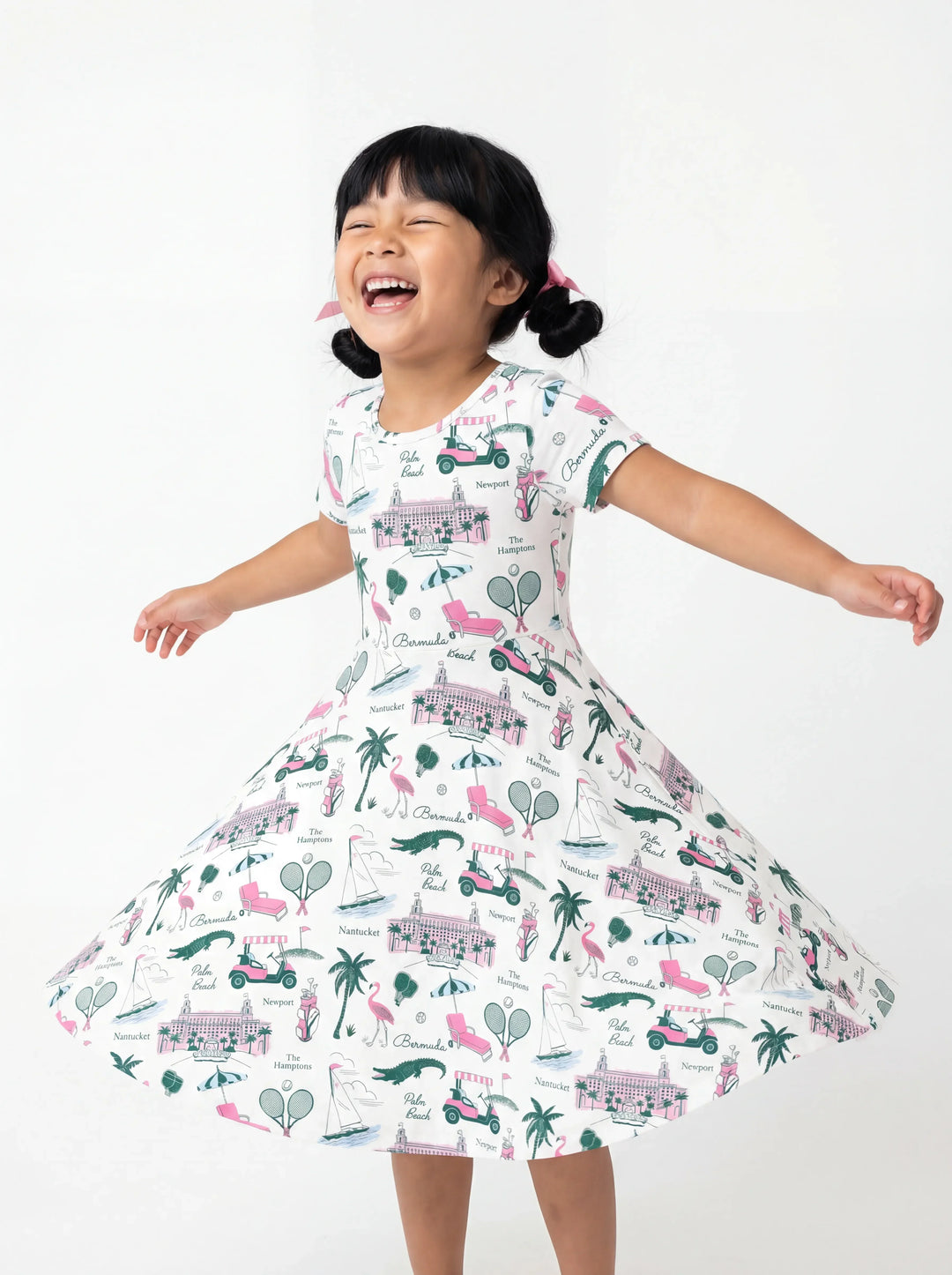Preppy Palm Getaway Bambus-Drehkleid