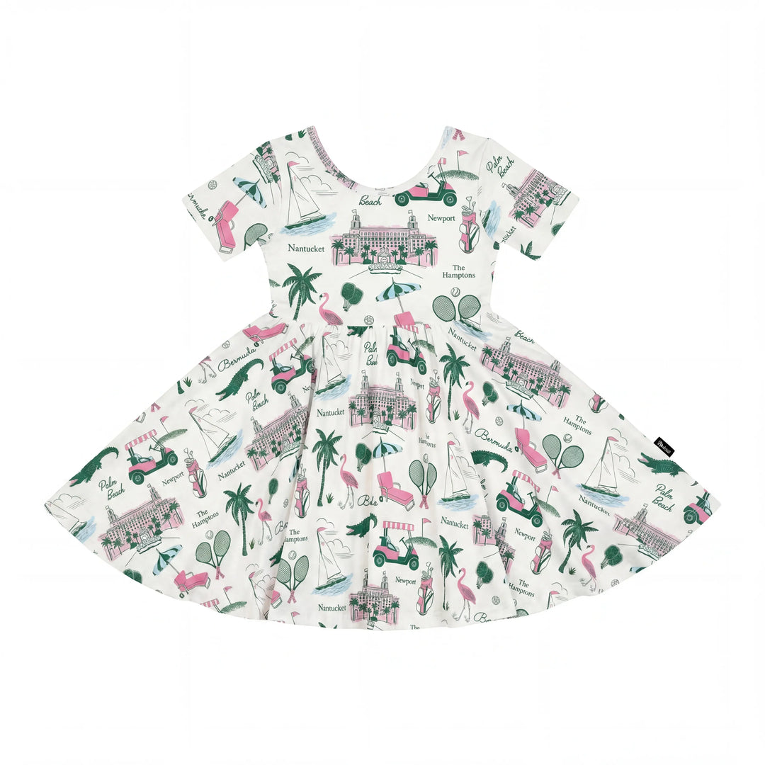 Preppy Palm Getaway Bambus-Drehkleid