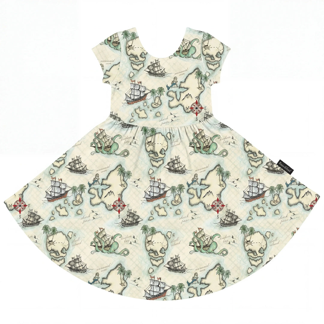 Pirate Treasure Map Quest Bamboo Twirl Dress