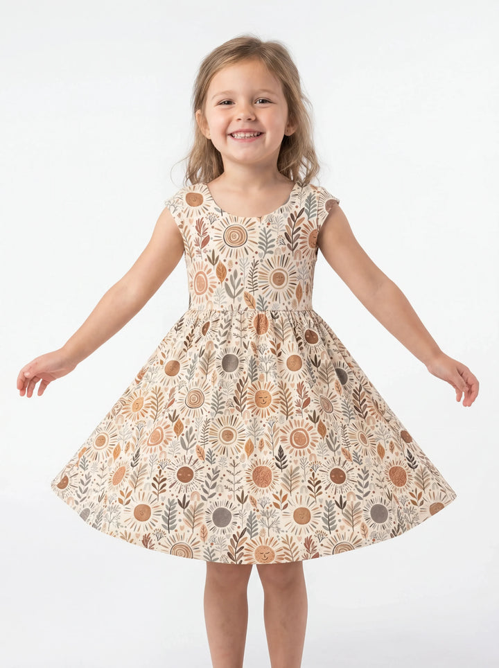 Boho Sonnenschein Garten Bambus Twirl-Kleid