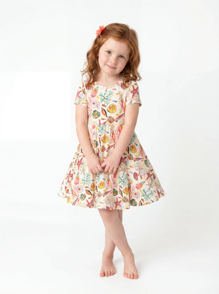 Tropical Reef Whimsy Bamboo Twirl Dress