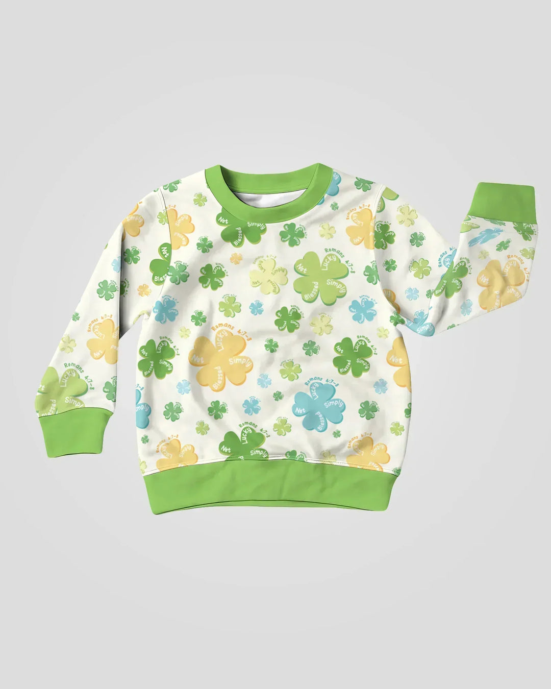 Kleeblatt-Print St. Patrick's Day Bambus-Rundhalsshirt