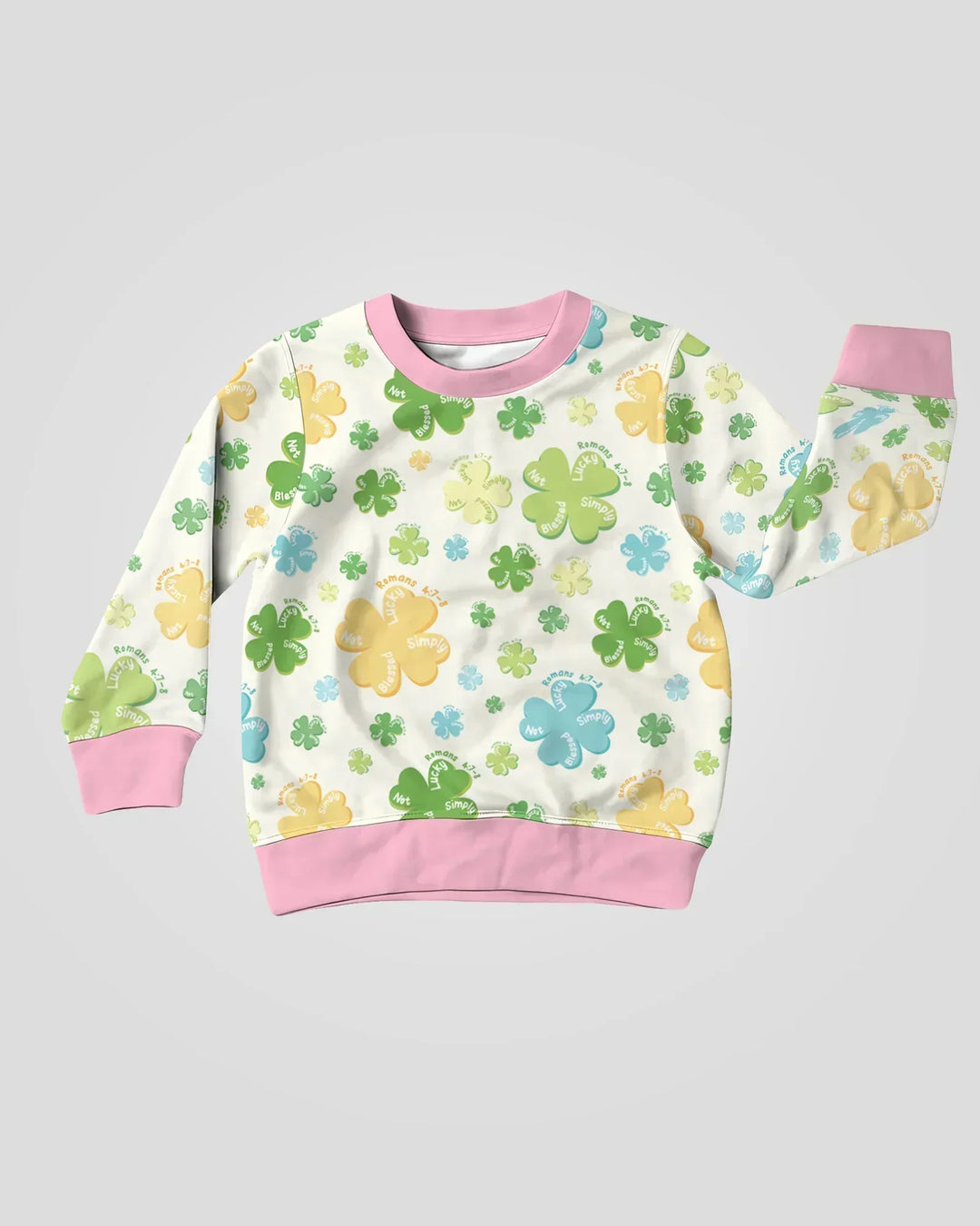 Kleeblatt-Print St. Patrick's Day Bambus-Rundhalsshirt