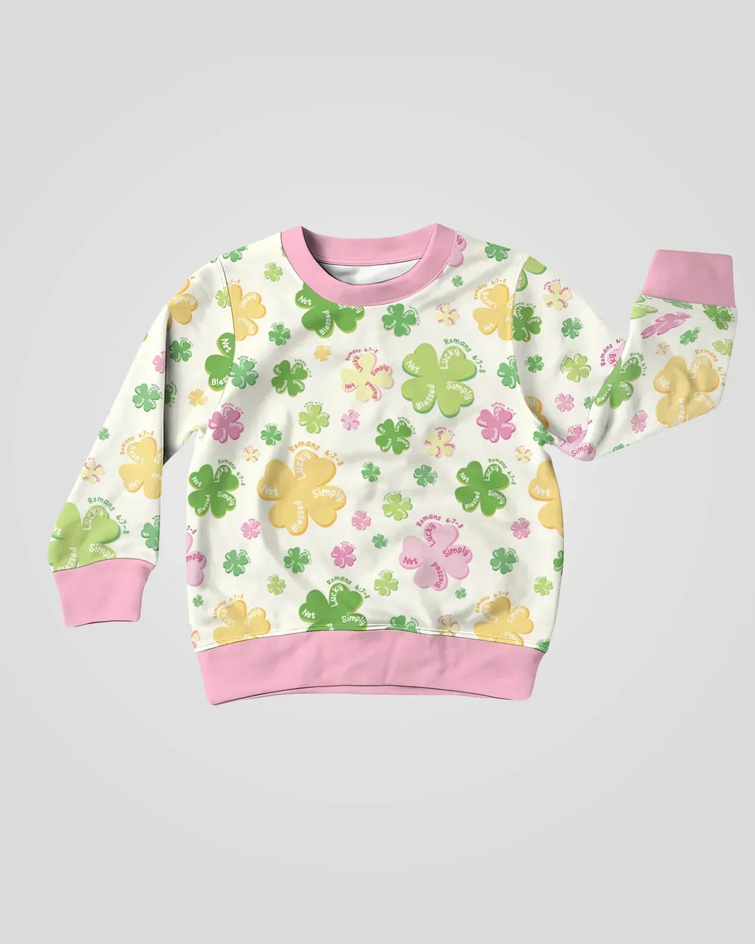Kleeblatt-Print St. Patrick's Day Bambus-Rundhalsshirt
