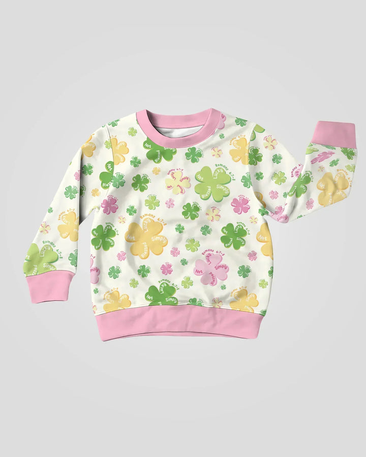 Kleeblatt-Print St. Patrick's Day Bambus-Rundhalsshirt