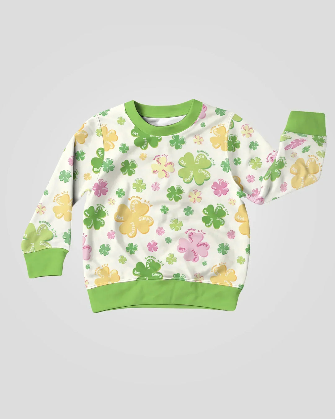 Kleeblatt-Print St. Patrick's Day Bambus-Rundhalsshirt