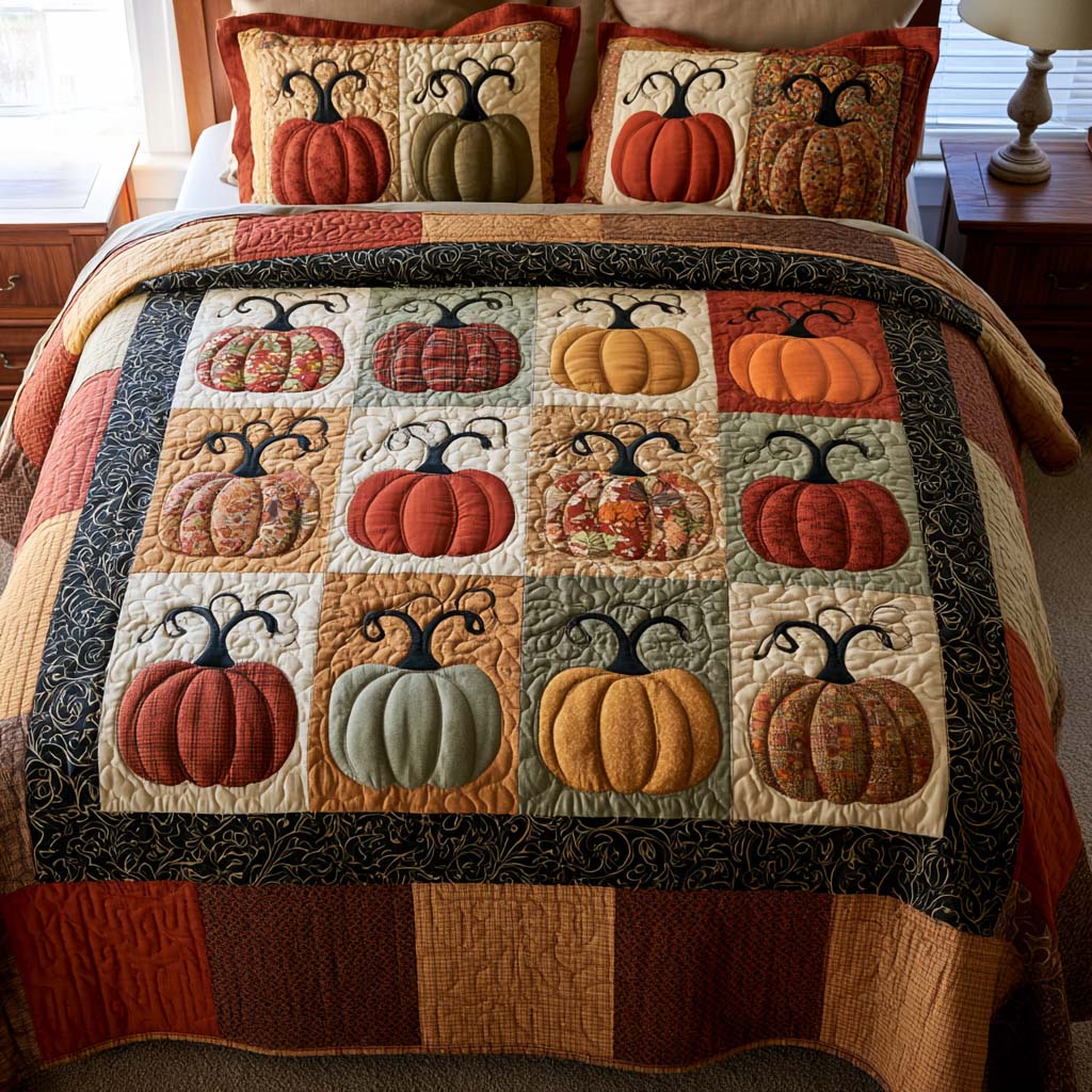 Crimson Forest Bamboo Quilt Bedding Set