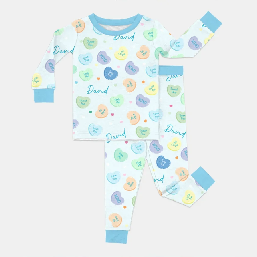 Zweiteiliges Langarm-Pyjama-Set mit Sommerfrüchten