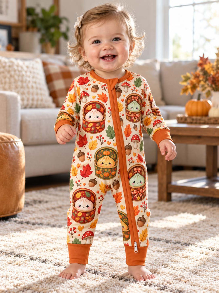 Cute Autumn Dumplings in Gift Boxes Bamboo Convertible Zippy