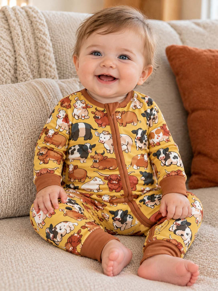 Cute Cow Collection Bamboo Convertible Zippy