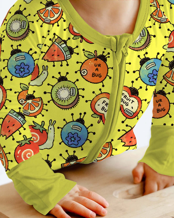 Cute Fruity Bugs Garden Bamboo Convertible Zippy