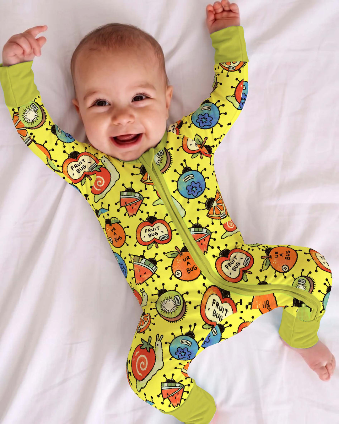 Cute Fruity Bugs Garden Bamboo Convertible Zippy