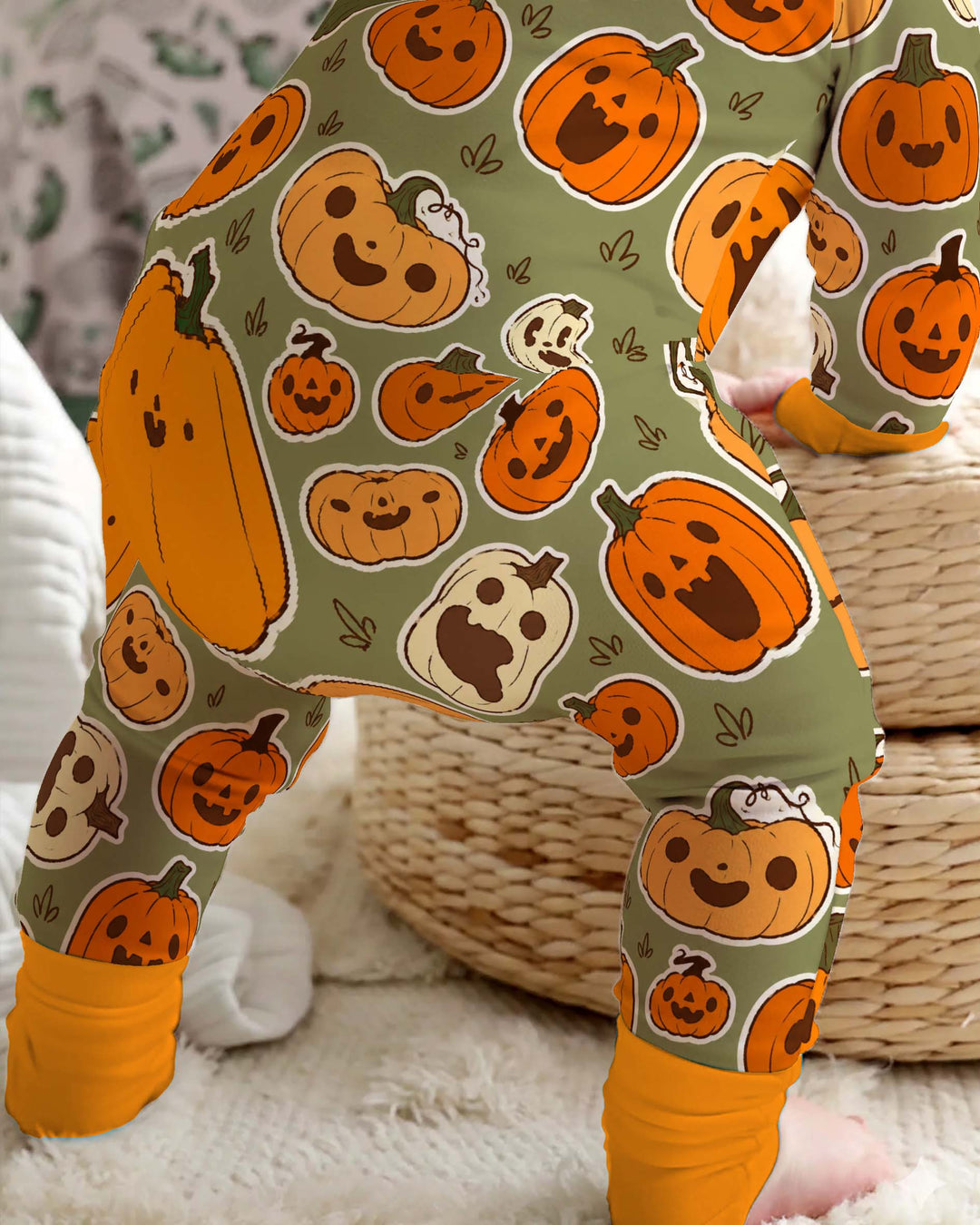 Cute Jack O Lantern Pumpkin Patch Bamboo Convertible Zippy