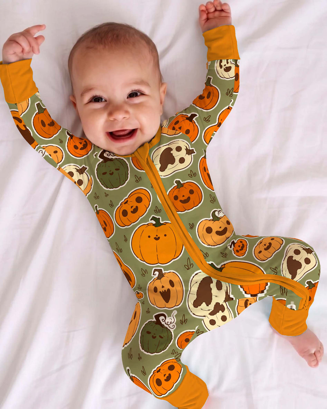 Cute Jack O Lantern Pumpkin Patch Bamboo Convertible Zippy