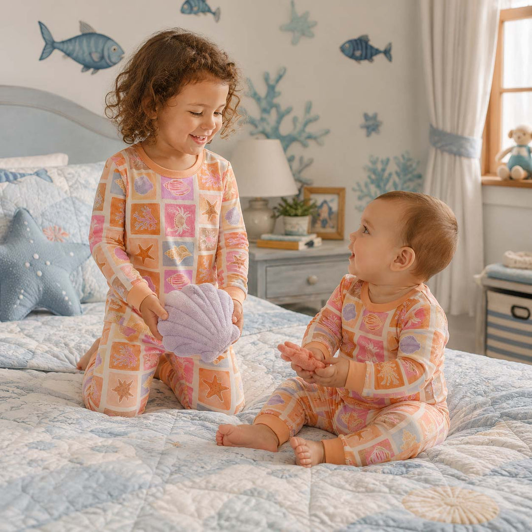 Cute Marine Friends Bamboo Two Piece Long Sleeve Pajama Set