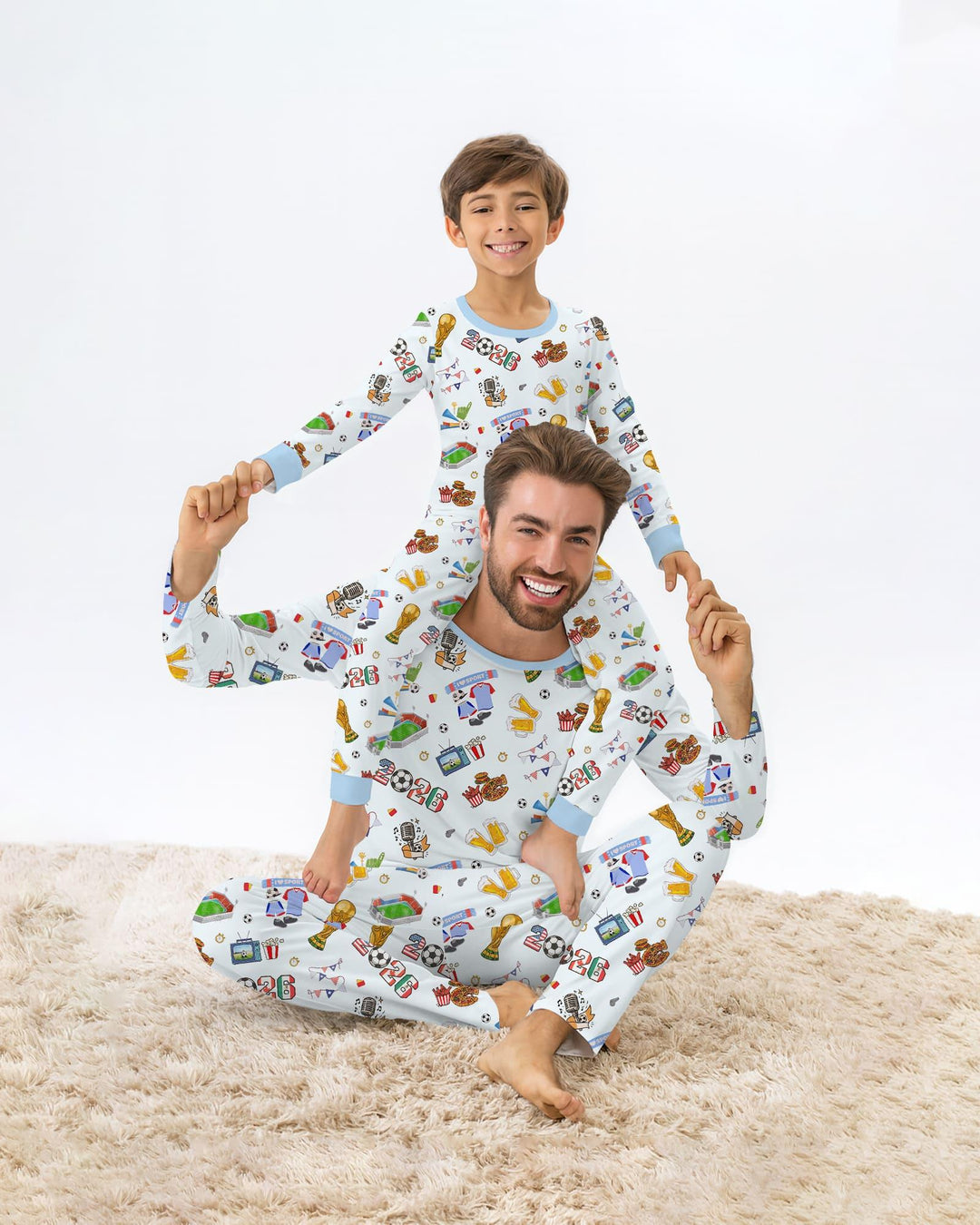 Zweiteiliges Langarm-Pyjama-Set mit Sommerfrüchten