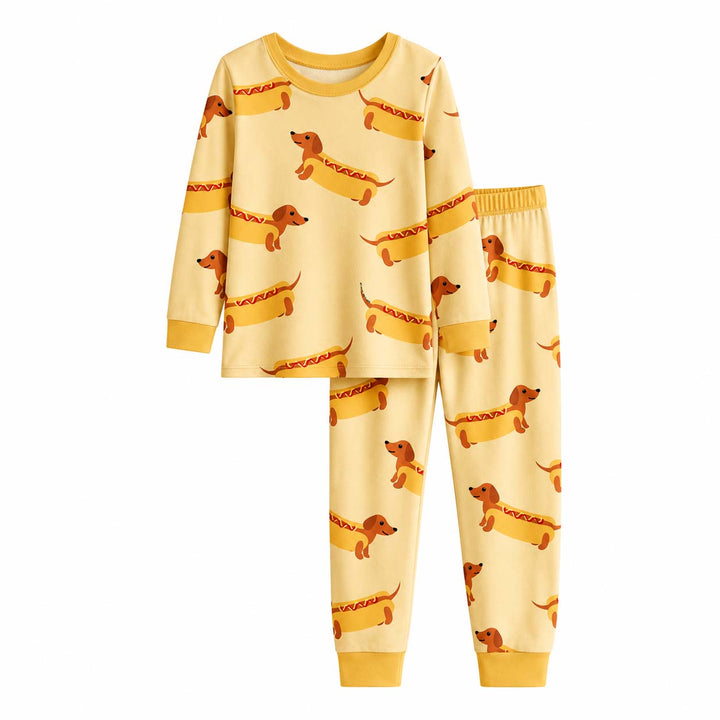 Dachshund Hot Dog Bamboo Men's Pajama Set