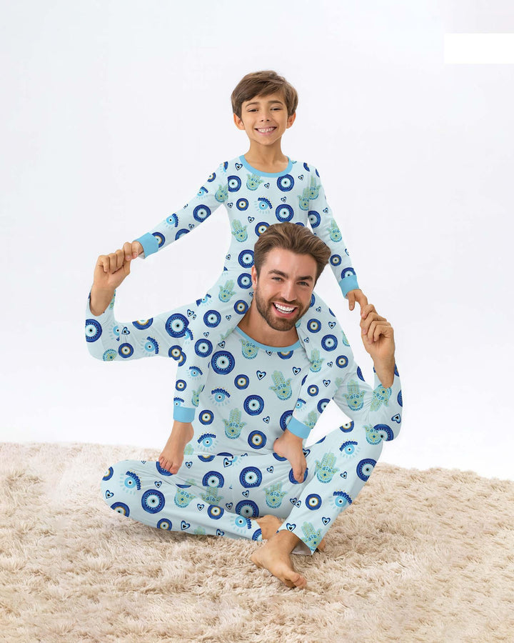 Zweiteiliges Langarm-Pyjama-Set mit Sommerfrüchten