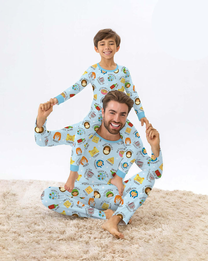 Zweiteiliges Langarm-Pyjama-Set mit Sommerfrüchten