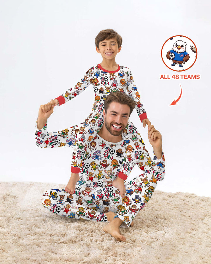 Zweiteiliges Langarm-Pyjama-Set mit Sommerfrüchten