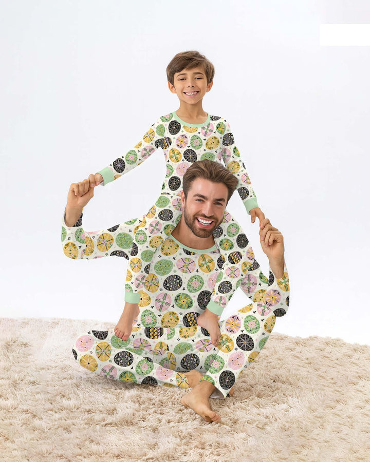 Pysanky Eggs Family Matching Bamboo Men's Pajama Set
