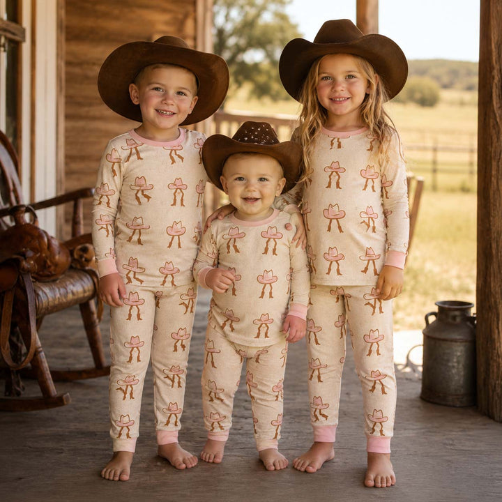 Dancing Cowboy Hats Bamboo Two Piece Long Sleeve Pajama Set