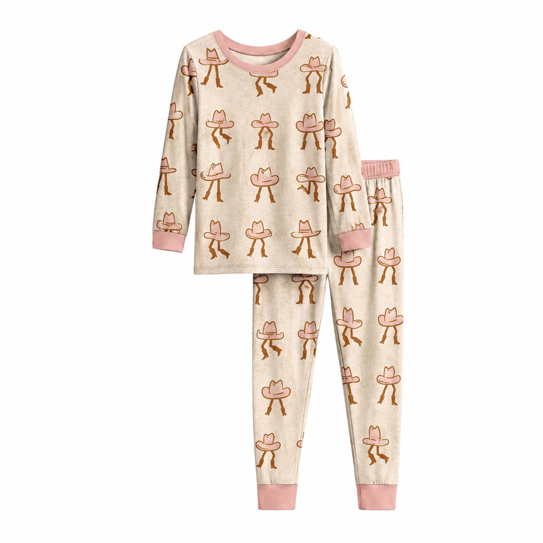 Dancing Cowboy Hats Bamboo Two Piece Long Sleeve Pajama Set