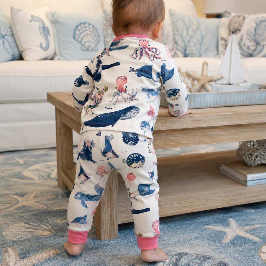 Deep Sea Friends Bamboo Two Piece Long Sleeve Pajama Set