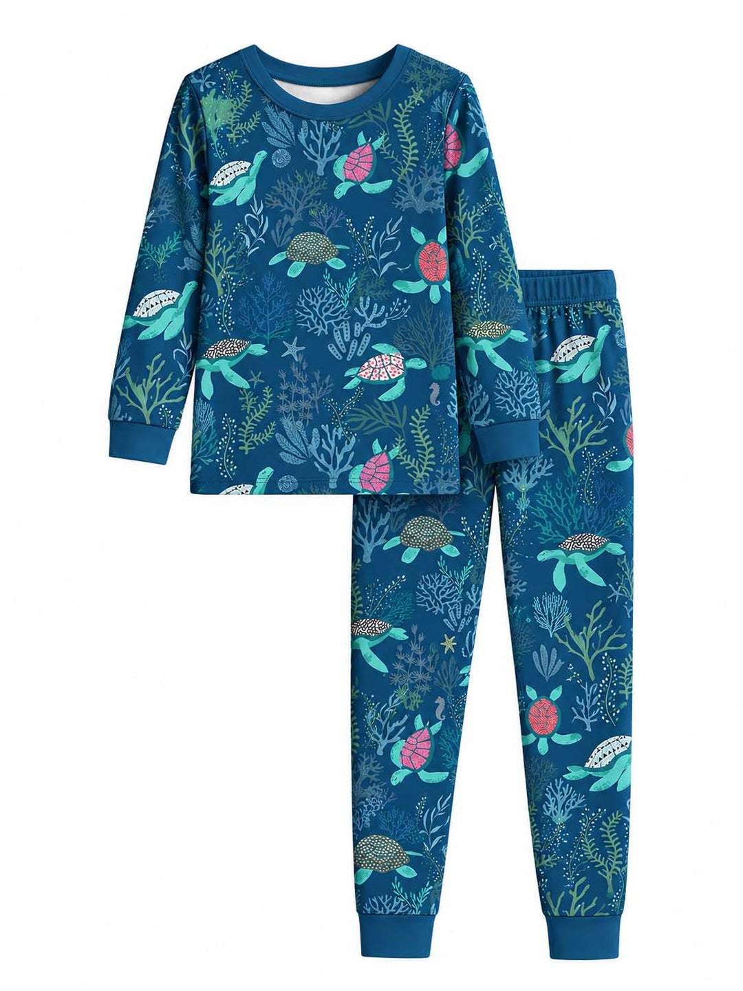 Deep Sea Turtle Bamboo Two Piece Long Sleeve Pajama Set