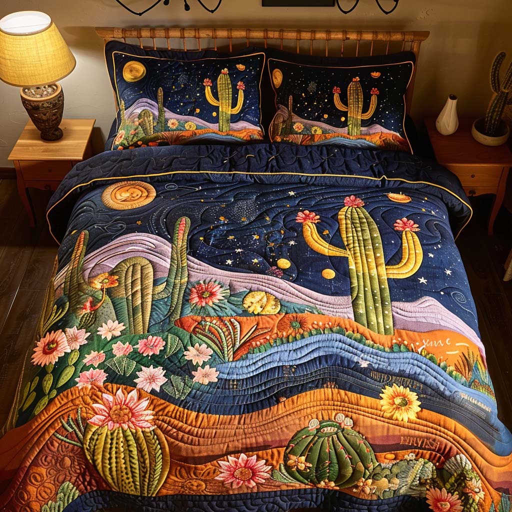 Desert Bloom Charm Bamboo Quilt Bedding Set