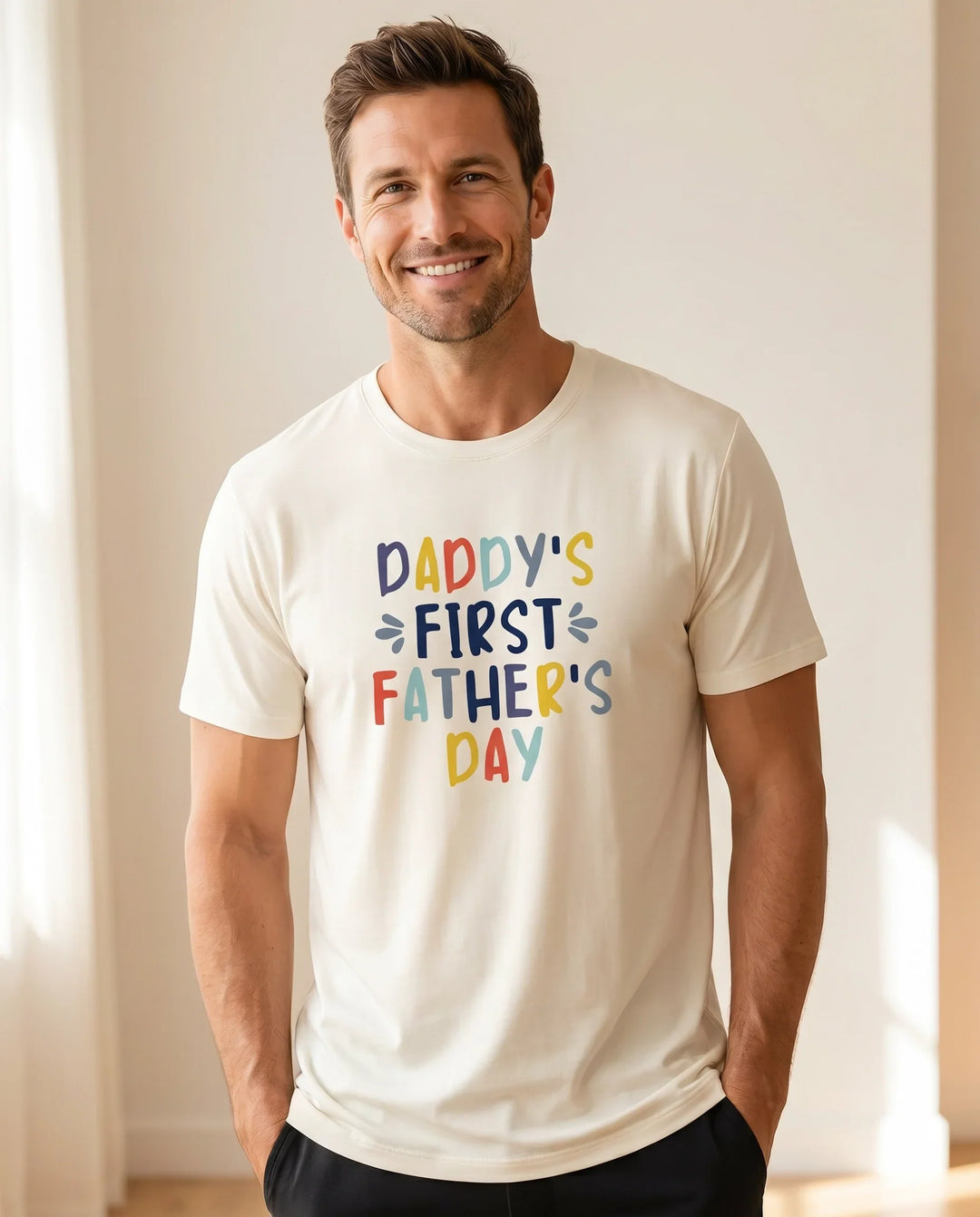 Herren T-Shirt aus Bambus "Papys erster Vatertag"