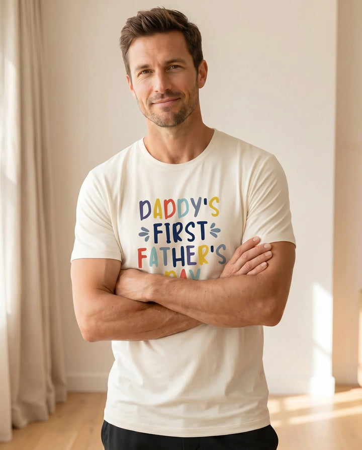 Herren T-Shirt aus Bambus "Papys erster Vatertag"