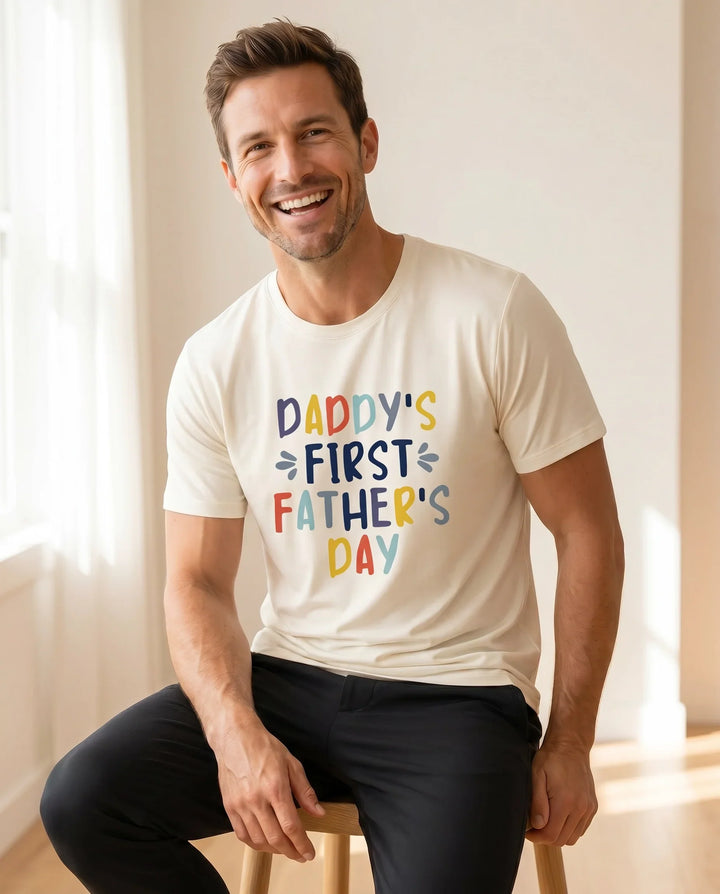 Herren T-Shirt aus Bambus "Papys erster Vatertag"