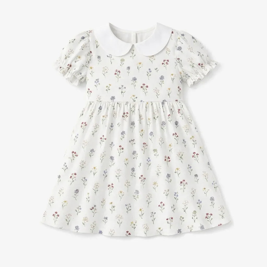 Sweet Small Floral Ditsy Bamboo Peter Pan Collar Dress
