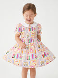 Colorful Doodle School Bamboo Peter Pan Collar Dress
