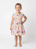 Buntes Doodle-Schule Bambus Wirbelkleid