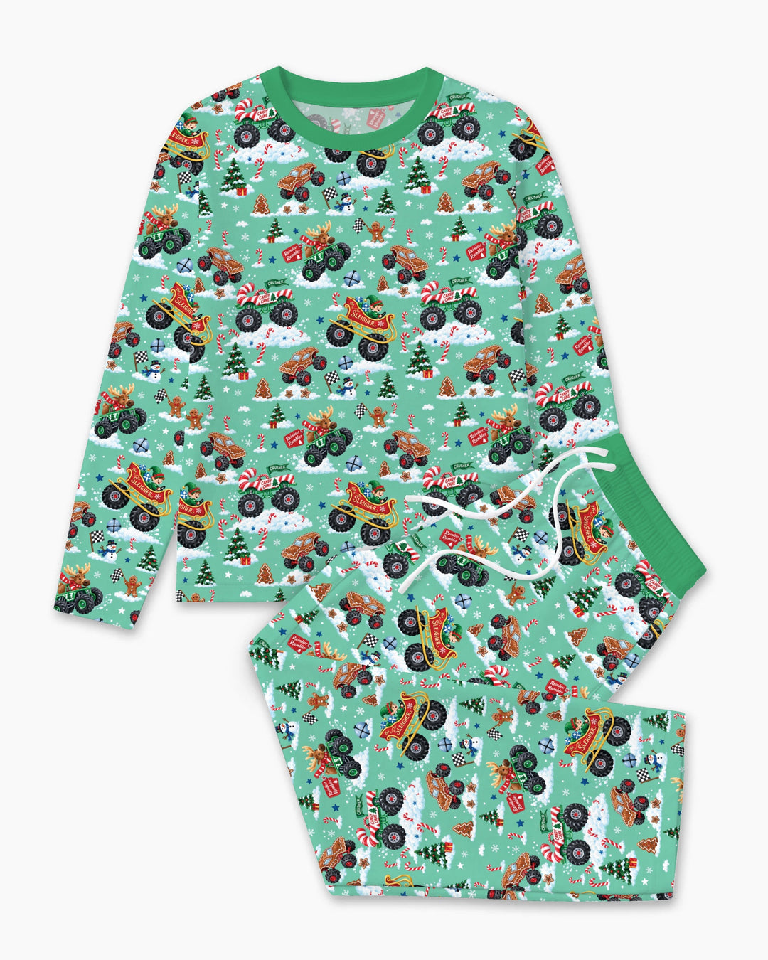 Holiday Monster Truck Bamboo Men's Pajama Set