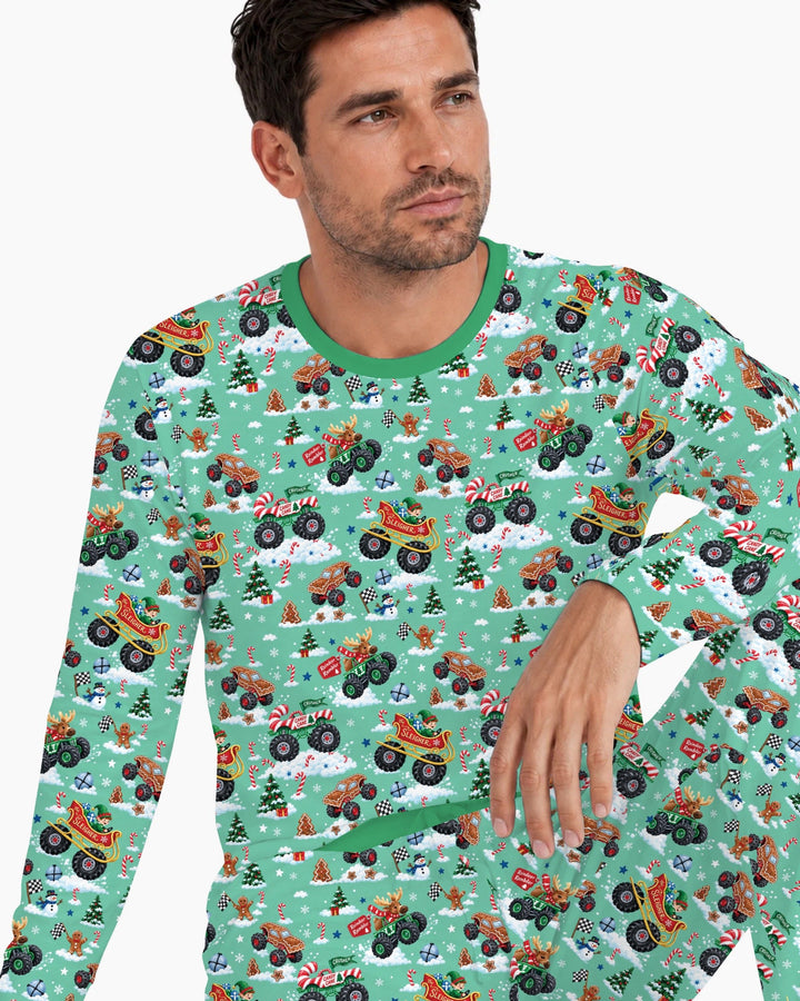 Holiday Monster Truck Bamboo Men's Pajama Set
