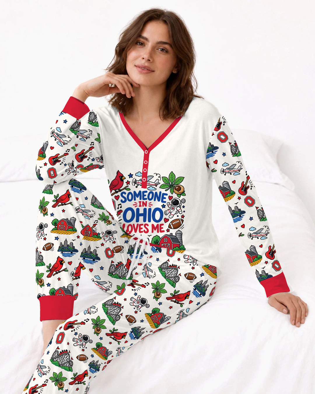 Someone in Ohio Loves Me Bamboo Women Pajama Set