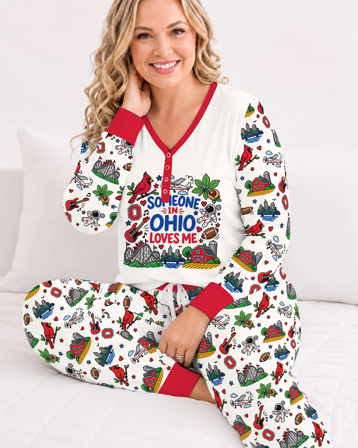 Someone in Ohio Loves Me Bamboo Women Pajama Set