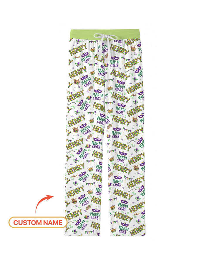 Custom Name Make your own Mardi Gras Bamboo Men's Pajama Set