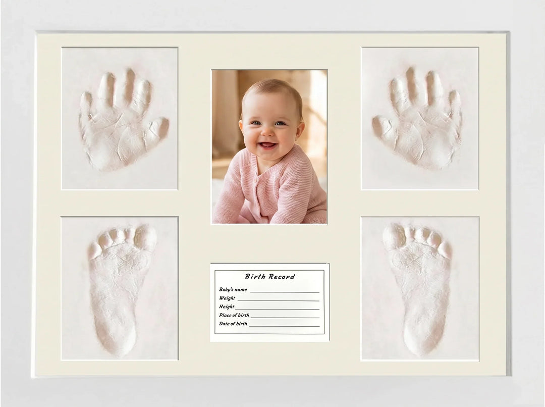 Fotorahmen für Hand- und Fußabdrücke des Babys aus Holz für das Kinderzimmer