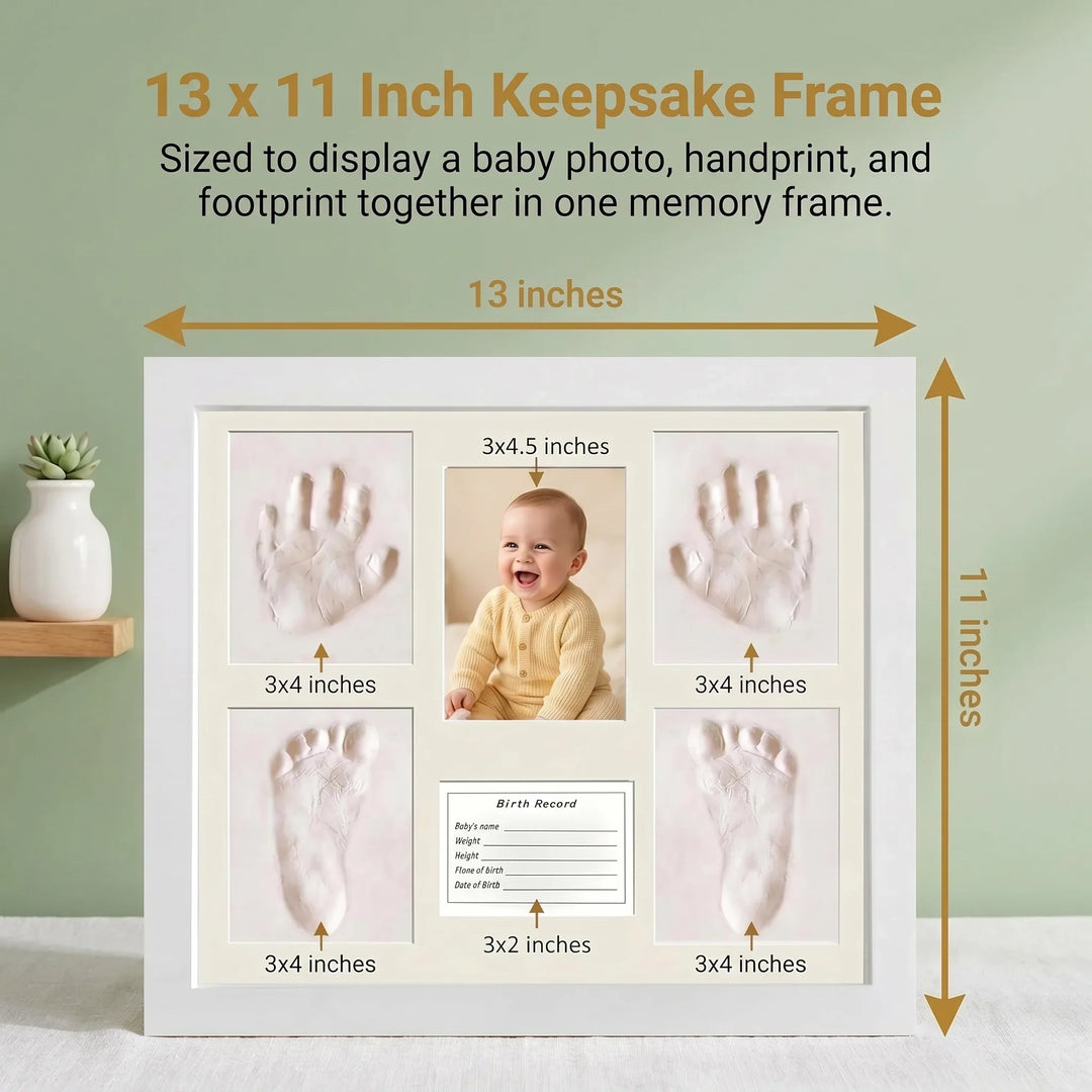 Fotorahmen für Hand- und Fußabdrücke des Babys aus Holz für das Kinderzimmer