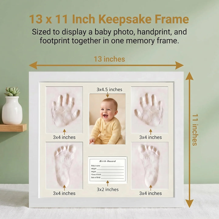Fotorahmen für Hand- und Fußabdrücke des Babys aus Holz für das Kinderzimmer