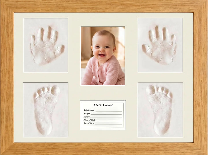 Fotorahmen für Hand- und Fußabdrücke des Babys aus Holz für das Kinderzimmer